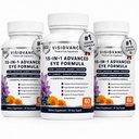 Visiovance 15 in 1 Advanced Eye Formula (3 Bottles) Visiovance Eye Formula | Digital Eye Strain & Night Driving Clarity, All 3 Carotenoids (Lutein, Zeaxanthin), Bilberry