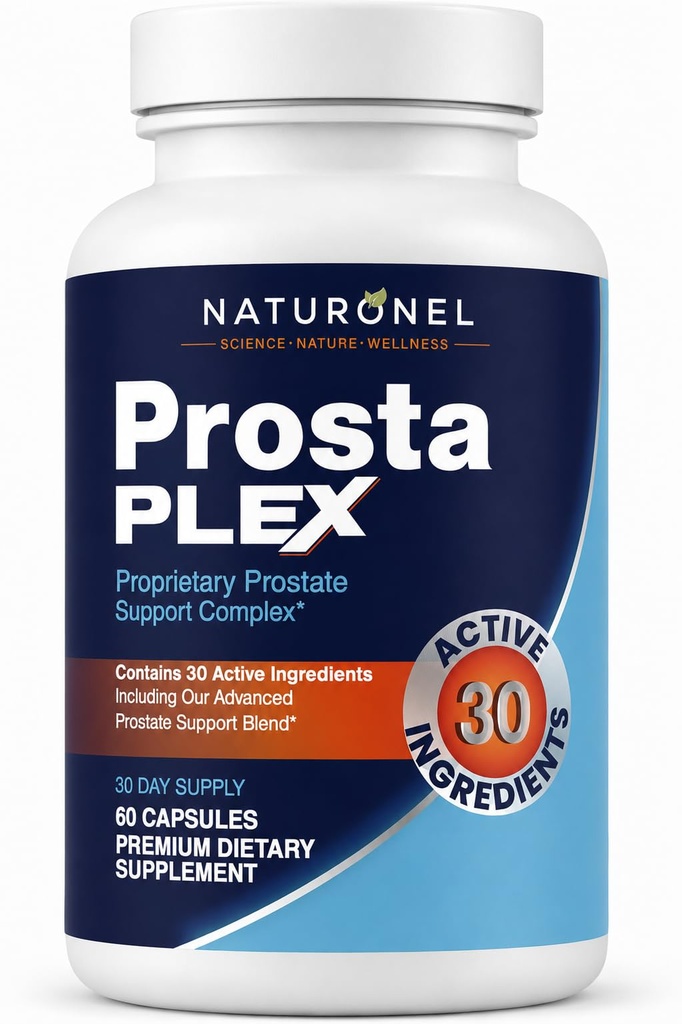 ProstaPlex Prostate Support with Saw Palmetto 200mg, Pygeum, Plant Sterols, Mushroom Blend, Zinc & Selenium - Supports Urinary Flow, Bladder Health & Prostate Wellness - 60 Capsules