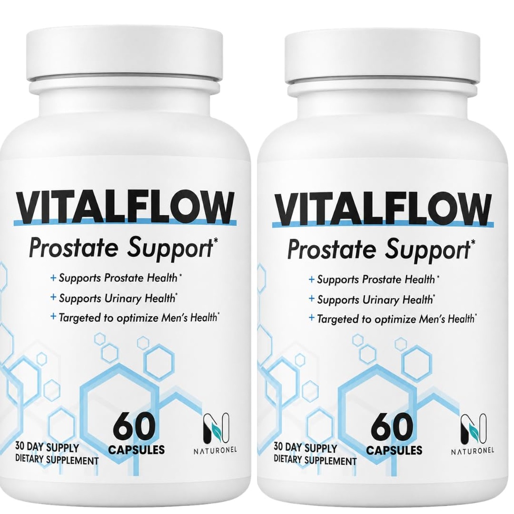 Vitalflow Prostate Support (2-Bottles) with Saw Palmetto 200mg, Pygeum, Plant Sterols, Mushroom Blend, Zinc & Selenium - Supports Urinary Flow, Bladder Health & Prostate Wellness | Vital flow