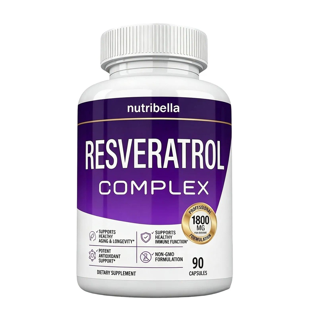 Resveratrol Supplement with Grape Seed Extract, 90 Capsules | Antioxidant & Overall Wellness Support, For Men and Women