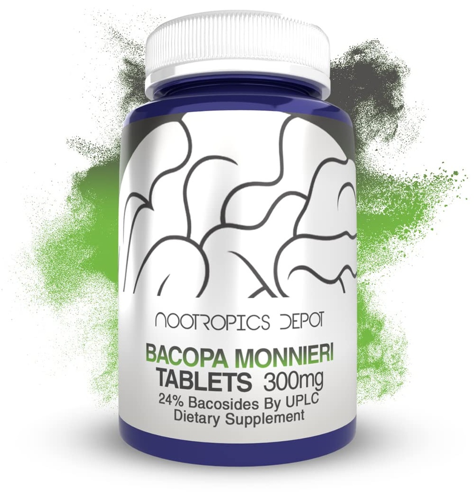 Bacopa monnieri Extract Tablets | 120 Count | Minimum 24% Bacosides | May Help Support Cognitive Function | May Help Support Stress Management