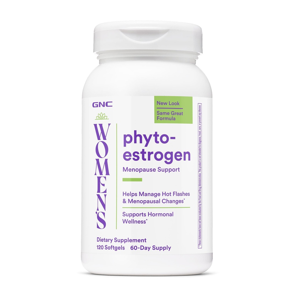 GNC Women's Phytoestrogen Formula, 120 Count, 60 Servings | Supports Hormonal Balance and Hot Flash Relief with Soy Isoflavones, Provides Magnesium and Calcium for Bone Health