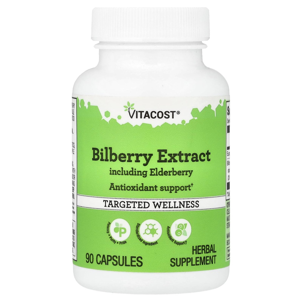 Vitacost Bilberry Extract Including Elderberry, 90 Capsules
