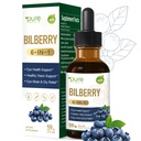 Bilberry Extract Supplement for Eye Health. 2 oz | 6-in-1 Herbal liquid Drops Support Eye Strain & Dry Relief w/ Lutein Zeaxanthin Eyebright Herb.
