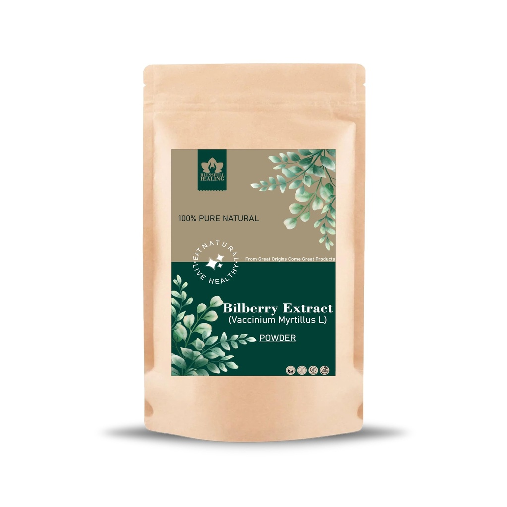 Blessfull Healing Bilberry Extract (Vaccinium Myrtillus L) Powder 100% Pure Natural 100 Gram / 3.52 oz
