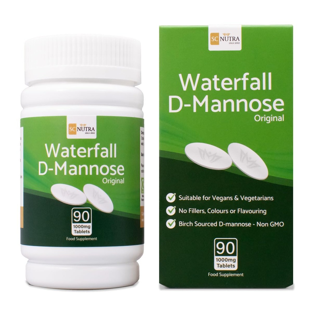 sc nutra Waterfall D-Mannose 1000mg Tablets - Value Pack 90 Tablets
