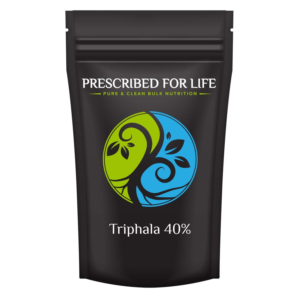 Prescribed For Life Triphala Powder 40% | Vibhitaki, Amalaki and Haritaki Blend | Ayurveda Supplements to Support Balanced Health | Vegan, Gluten Free, Non GMO (25 kg / 55 lb)