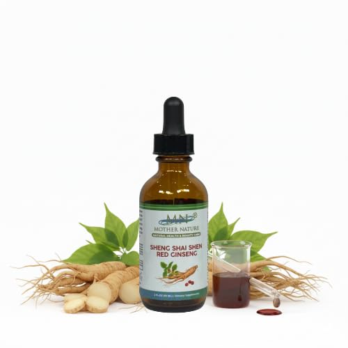 MN Mother Nature Sheng Shai Shen Red Ginseng - Panax Ginseng Supplement – Cognitive Supports & Immune System – Naturally Occurring Ginsenosides – Traditional Botanical Formula – Liquid Drops 2oz