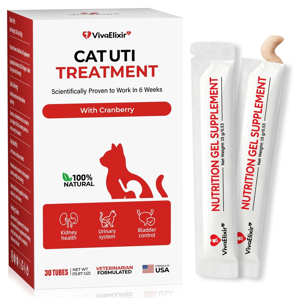 Cat UTI Treatment & Kidney Nutrition Supplement | Cranberry Powder for Cats | Low in Phosphorus & Salt | Supports Urinary Health | Easily Absorbed Protein | Suitable for Picky Cats - Bars 12g x 30