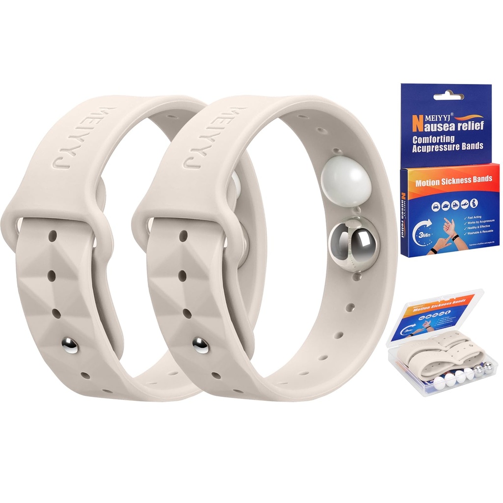 Motion Sickness Bracelets for Adults & Kids Sea Sickness Wristbands for Travel Anti Nausea Bands for Motion & Morning Sickness Relief for Pregnant Women-Ideal for Car Air Cruise Travel-Star Light