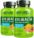NATURELO Eye Vitamins - AREDS 2 Formula Nutrients with Lutein, Zeaxanthin, Vitamin C, E, Zinc, Plus DHA - Supplement for Dry Eyes, Healthy Vision, Eye Support - 60 Vegan Capsules (Pack of 2)