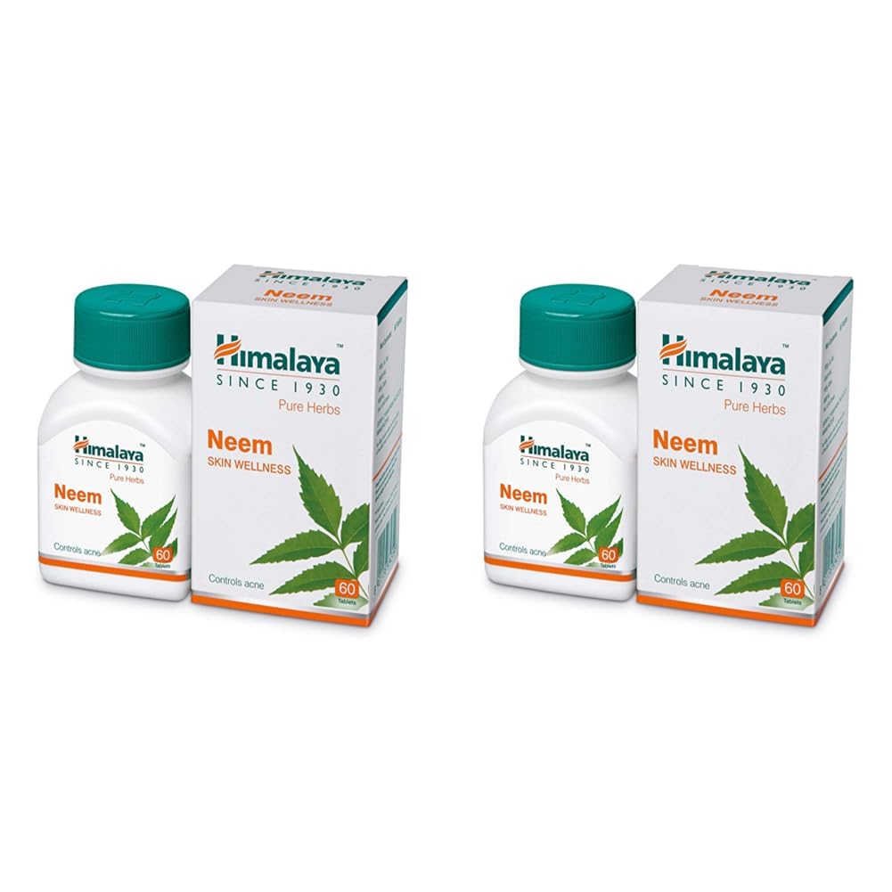 Himalaya Wellness Neem, 60 Tablet | Pure Herbs for Skin Wellness (Pack of 2)