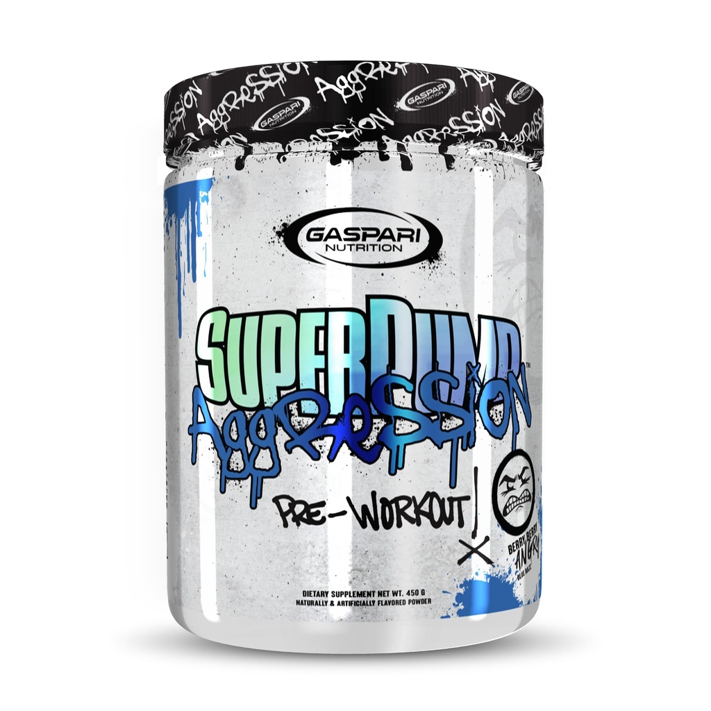 Gaspari Nutrition SuperPump Aggression Pre-Workout: Energy, Focus, Endurance, Recovery, Creatine and Caffeine (40/20 Servings, Berry Berry Angry)