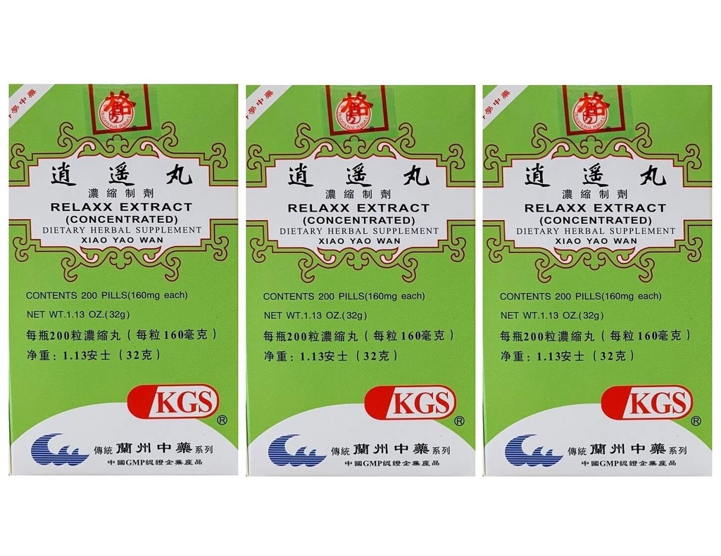 Relaxx Extract (Xiao Yao Wan)160mg X 200 Pills Per Bottle (3 Packs)