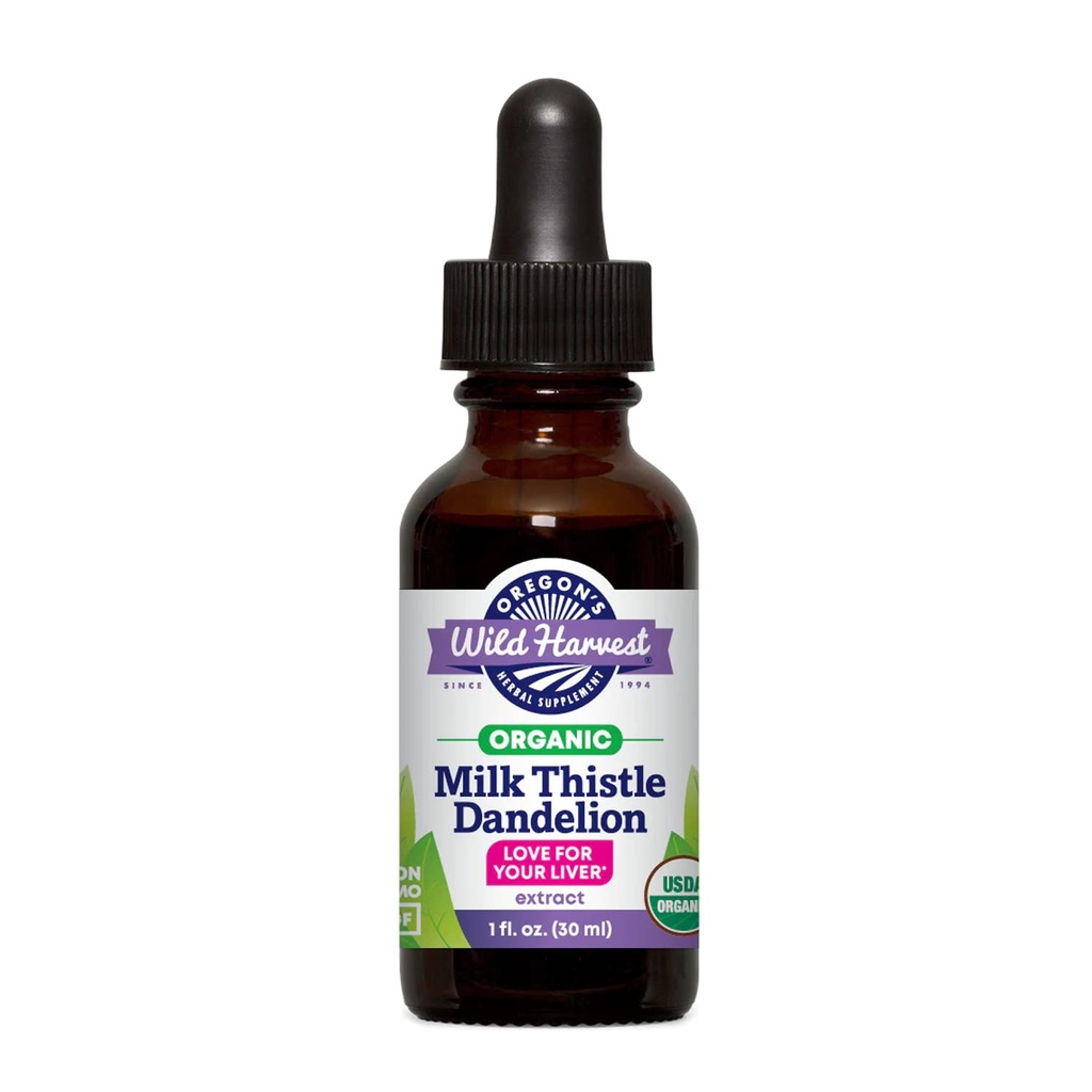 Oregon's Wild Harvest Milk Thistle Dandelion Organic Extract, 1 Fluid Ounce