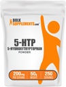 BulkSupplements.com 5-HTP Powder - 5-Hydroxytryptophan, 5 HTP Supplement - 5-HTP 200mg, Mood Support Supplement - Gluten Free, 200mg per Serving, 50g (1.8 oz) (Pack of 1)