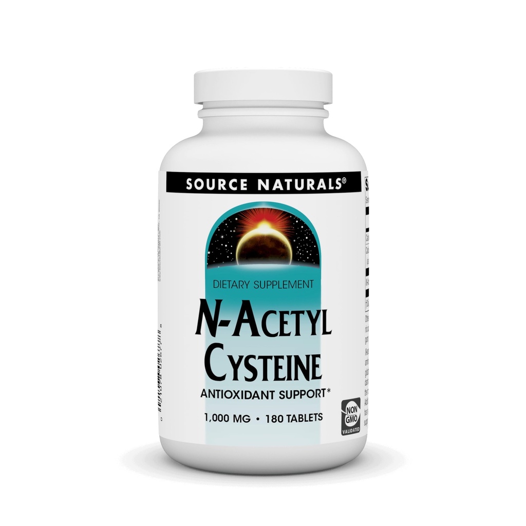 Source Naturals N-Acetyl Cysteine Antioxidant Support, Dietary Supplement that Supports Respiratory Health*, 1,000 mg - 180 Tablets