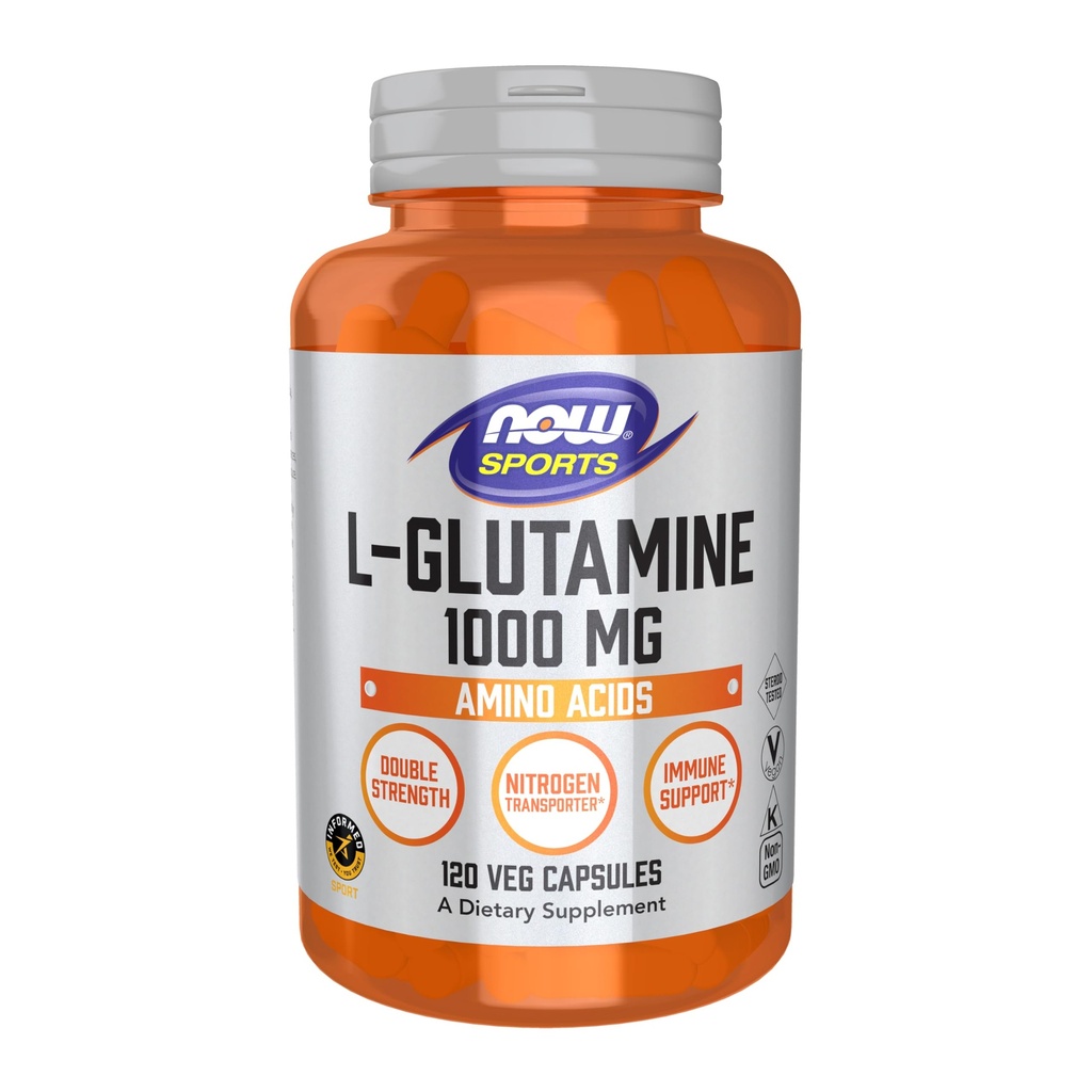 Now Foods, L-Glutamine, Double Strength, 1,000 mg, 120 Capsules