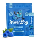 Waterboy - Weekend Recovery, Blue Raspberry, Sugar Free Electrolytes Powder Drink Mix - 24ct Hydration Packets