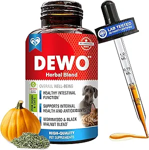 Natural Intestinal Defense for Dogs & Cats – Herbal Cleanse with Wormwood, Black Walnut – Promotes Healthy Gut & Flora Balance – Advanced Broad Spectrum Formula