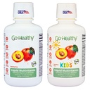 Go Healthy Multivitamin for Kids, Toddlers (1 Bottle) and Multivitamin for Women, Men and Teens (1 Bottle) Vegan, Bundle