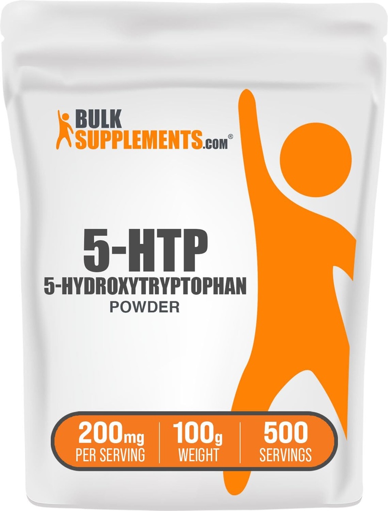 BulkSupplements.com 5-HTP Powder - 5-Hydroxytryptophan, Mood Support Supplement - Gluten Free, 200mg per Serving, 100g (3.5 oz) (Pack of 1)