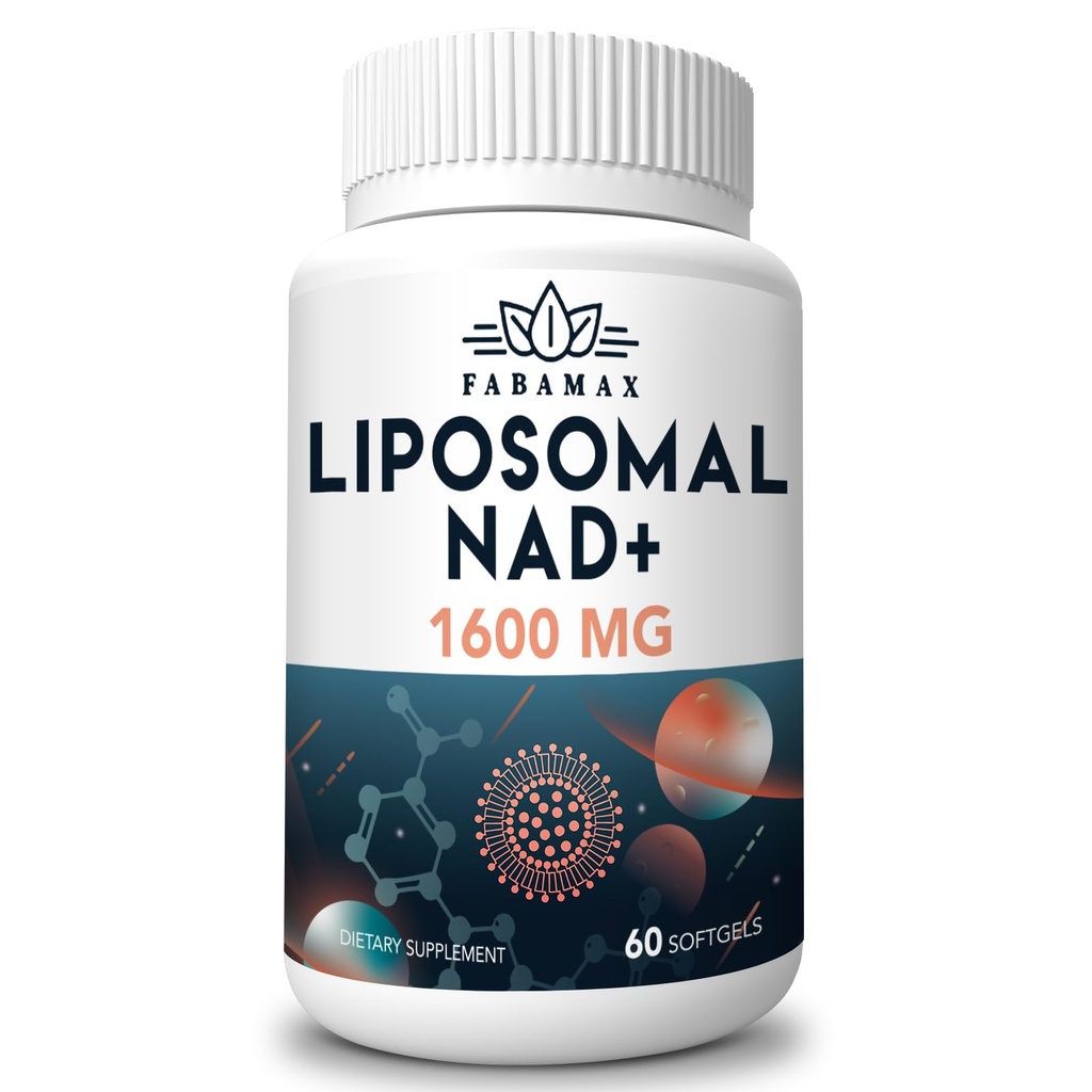 1600 mg Liposomal NAD Supplement, 98% Pure NAD+ Supplement, Superior Absorption, Alternative to Nicotinamide Riboside or NADH to Boost NAD+ for Aging Defense, Energy, Longevity, 60 Softgels