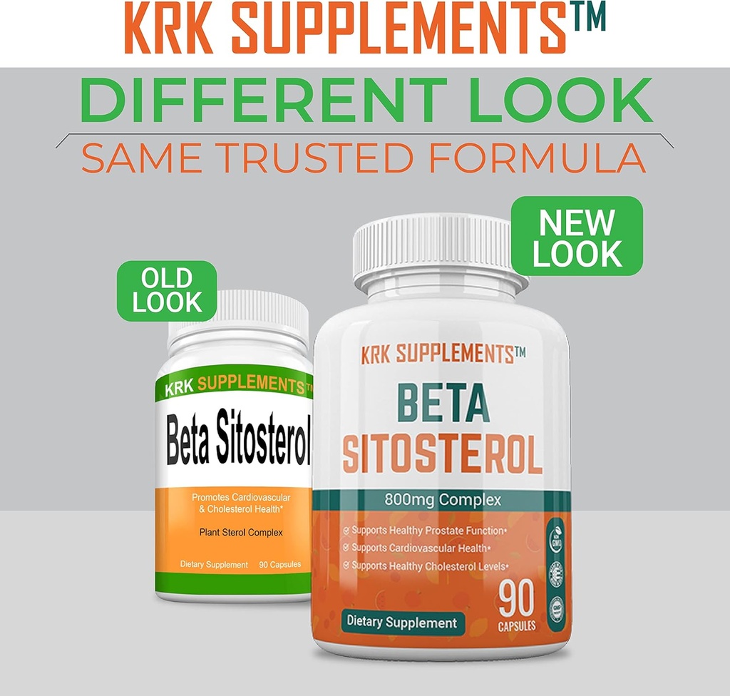 Bundle Combo for 3 Total Bottles of Beta Sitosterol 800mg Per Serving 270 Total Capsules