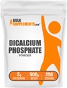 BulkSupplements.com Dicalcium Phosphate Powder - Calcium Supplement, DCP Supplement - Unflavored & Gluten Free, 2g per Serving, 500g (1.1 lbs) (Pack of 1)