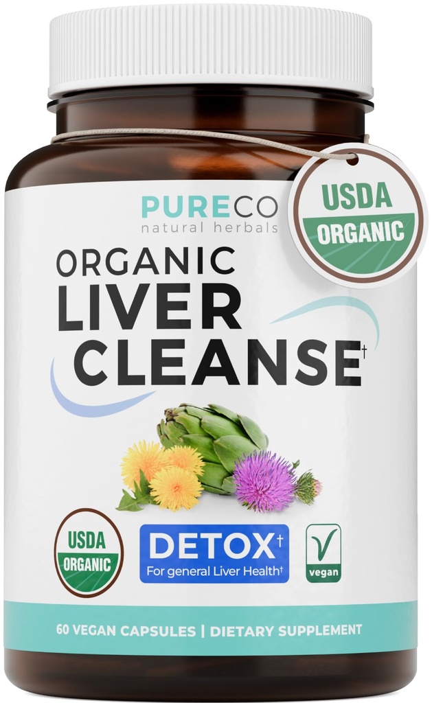 USDA Organic Milk Thistle and Dandelion Root - Silymarin Milk Thistle Liver Detox Cleanse Formula with Artichoke Extract for Comprehensive Liver Support - Vegan Non-GMO & Lab Verified (1 Month Supply)