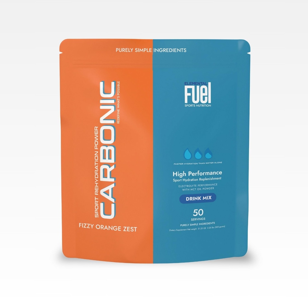 Carbonic Orange Zest Hydration & MCT Oil Powder Nutrition - First-Ever Advanced Electrolyte & MCT Formula, Enhances Hydration, Sustained Energy, & Recovery - 50 Servings