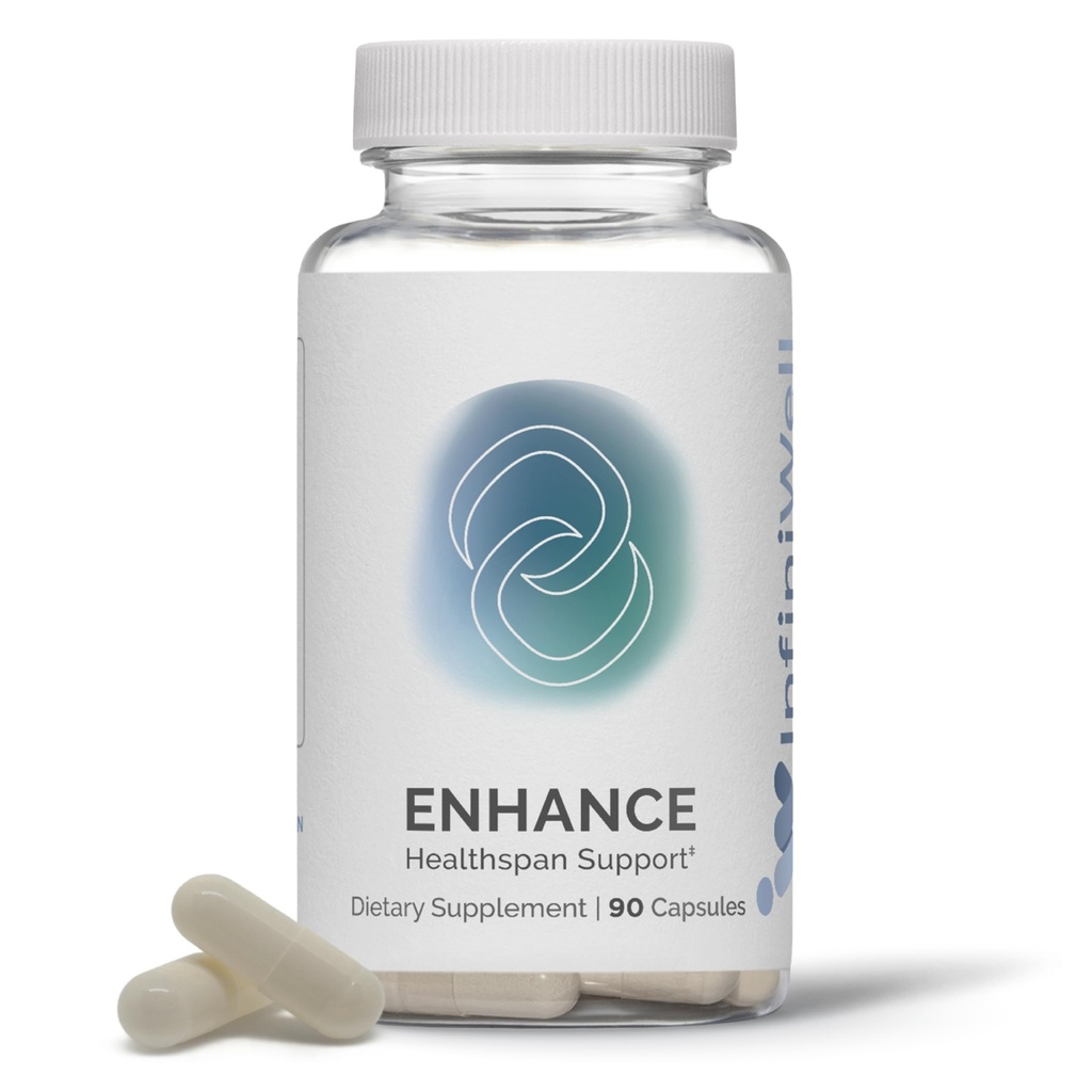 InfiniWell Enhance - Healthy Aging, Longevity Supplement with Trimethylglycine (TMG)- Encourage Cellular Renewal & Mitochondrial Health - Help Promote Healthspan & Epigenetic Aging (90 Capsules)