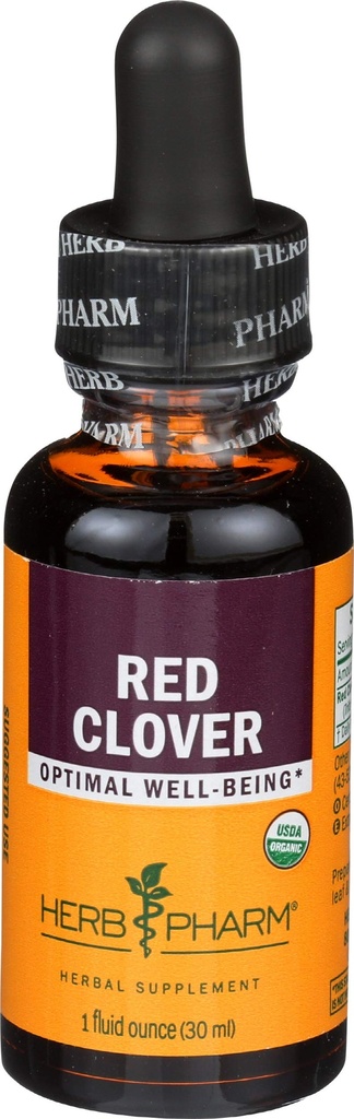 Herb Pharm Certified Organic Red Clover Liquid Extract Drops, 1 Oz