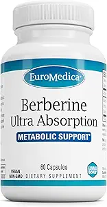 EuroMedica Ultra Absorption - Brain & Liver Health Support Supplement - Ultra-Absorption Support Supplement with Indian Barberry Root Extract - Vegan Capsules Aid Metabolic Health - 60 Capsules