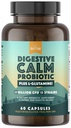 Natural Rhythm Digestive Calm Probiotic + L-Glutamine – 25 Billion CFU, 13 Strains, Digestive & Immune Support Supplement, Vegetarian Capsules (60 Count)