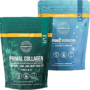 Primal Harvest Hydration Powder & Collagen Powder Supplements for Men, Bundle