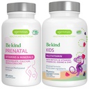 High Absorption Methylated Prenatal + Advanced Kids Multivitamin Gummy Vegan Bundle, Clean Label with Vitamin A, B, C, D3 & E, 60 Tablets + 90 Berry Flavor Gummies, Be Kind by Igennus