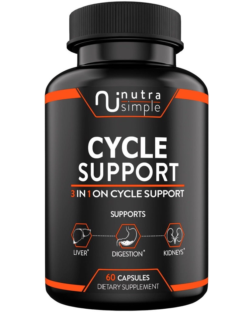 Cycle Support Supplement for Men & Women - Natural Liver Cleanse Detox & Repair - Gut Health & Kidney Support with Milk Thistle, Beet Root, Dandelion, Choline, Artichoke Extract - 60 Capsules