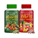 ESUNM Fruits and Veggies Supplement - 90 Fruit and 90 Veggie Capsules - Supports Energy Levels, High Lycopene, Vitamins & Minerals - 90 Count (Pack of 2)
