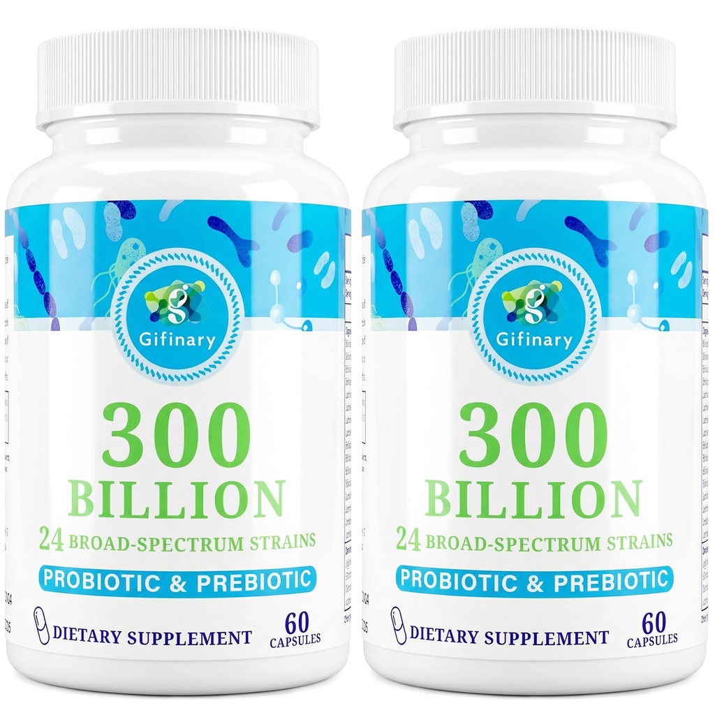 300 Billion CFU Probiotics 24 Strains + 15 Herbs Prebiotics, 120-Day Supply | Prebiotics and Probiotics for Women & Men, Probiotic Prebiotic for Overall Digestive, Gut, Immune, Constipation & Whole-Body