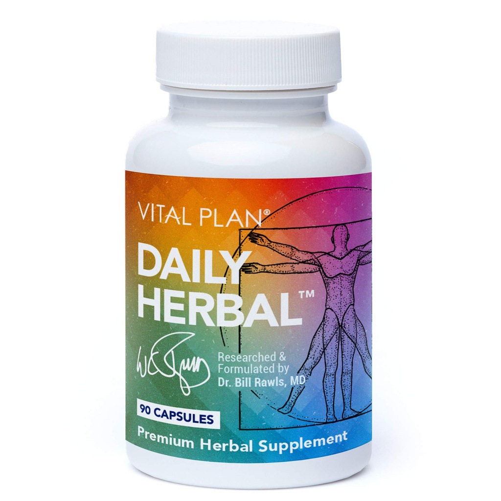 Vital Plan Daily Herbal Supplement by Dr. Bill Rawls – Herbal Immunity Booster for Immune Support, Microbiome Balance & Cell Health — Reishi Mushroom, Turmeric & Rhodiola