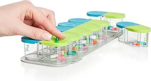Sagely Smart XL Weekly Pill Organizer - Sleek AM/PM Twice a Day Pill Box with Free Smartphone Reminder App and 7 Day Travel Containers (Large Enough to Fit Fish Oil and Vitamin D Supplements)