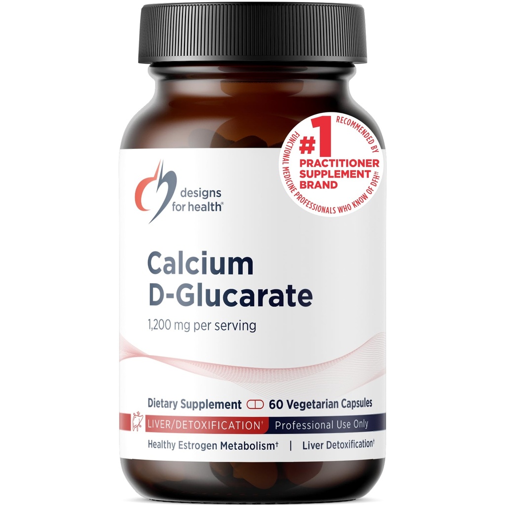 Designs for Health Calcium D-Glucarate - 1200mg CDG for Liver Support - Detoxification + Healthy Hormone Metabolism Support Supplement for Men + Women - Non-GMO, Soy-Free (60 Capsules)