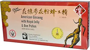 Prince of Peace American Ginseng With Royal Jelly and Bee Pollen 100cc Count (10x 10cc)