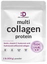 Multi Collagen Protein Powder,1Lb - Type I, II, III, V, X Collagen Peptides with Biotin 10000mcg, Vitamin C & Hyaluronic Acid - Unflavored - Keto & Paleo Friendly, Great for Hair, Skin, Nails & Joints