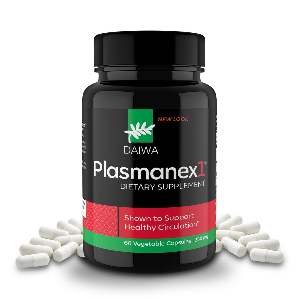 Daiwa Plasmanex1 - Circulation Supplement with Fermented Natto Enzyme (BFPB) for Blood Flow and Vascular Wellness, Made in USA, 60 Vegan Capsules