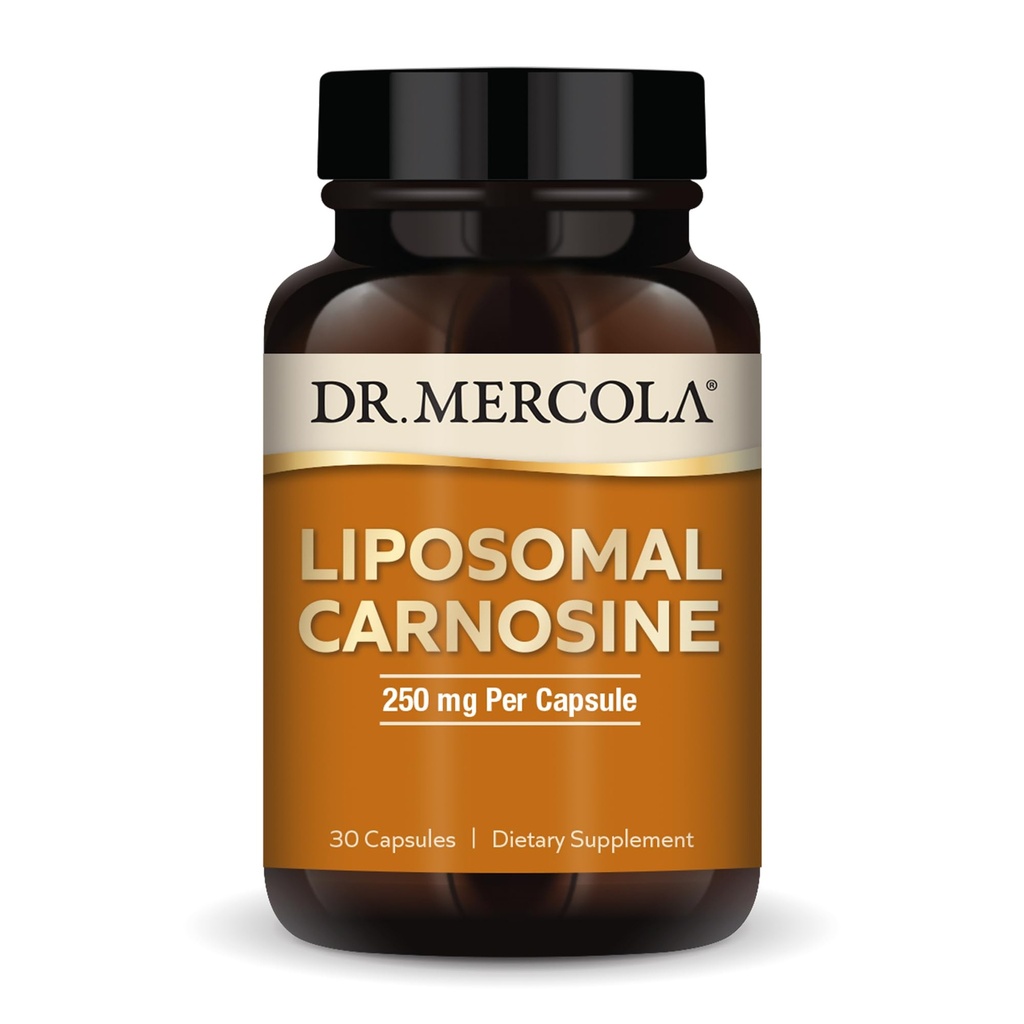 Dr. Mercola Liposomal Carnosine - Supports Cellular Health & Energy - 250 mg L Carnosine with Liposomal Delivery - Dietary Supplement for Brain & Heart Wellness - 30 Capsules (30 Servings)