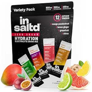 INSALTD™ Sugar Free Electrolytes Powder Packets with No Stevia Aftertaste | High-Potency Hydration Packets | Keto Electrolyte Drinks | Intermittent Fasting Drink Mix | 12 Pack (Variety Pack)