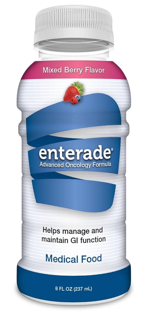 enterade Advanced Oncology Mixed Berry, 12 Pack, Clinically Proven Formula to Reduce GI Side Effects, Chemotherapy Must Haves for Women and Men, Chemo Supportive Care Beverage, Liquid, 8 oz Bottles