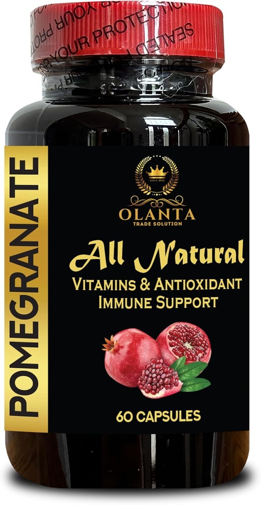 Pomegranate Extract - Natural Pomegranate Capsules for Joint Support and Pre Workout for Men and Women, ltra high Absorption, Dietary Supplement - 1 Bottle 60 Capsules